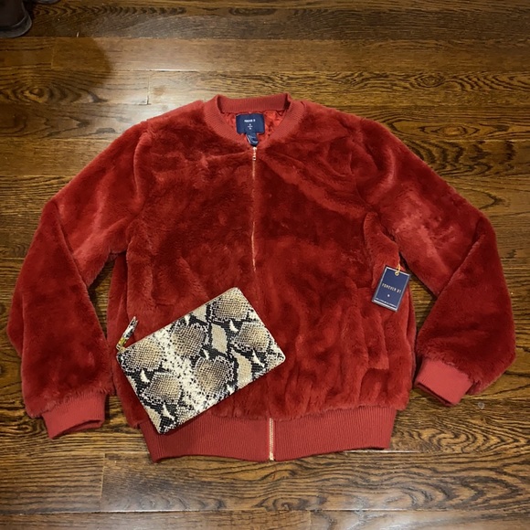 NWT Forever 21 Faux Bomber - Picture 2 of 6